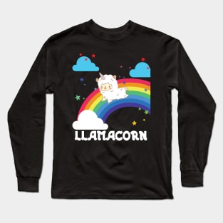 'Llama Unicorn LlamaCorn Rainbow' Alpaca Llama Trendy Gift Long Sleeve T-Shirt